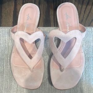 Pink Suede Sandals / Size 37.5